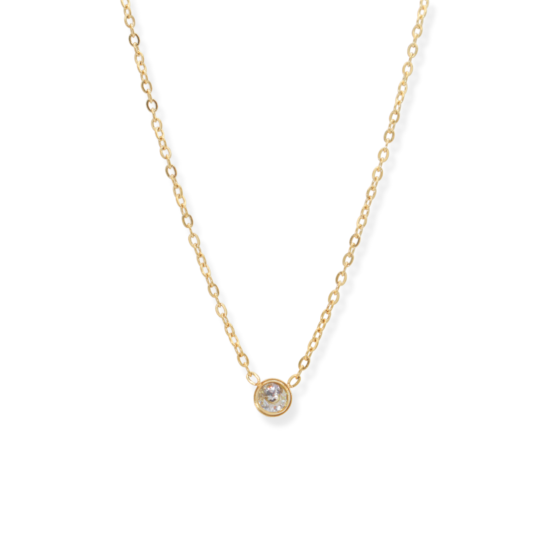 The Elsa Bezel Stone Necklace